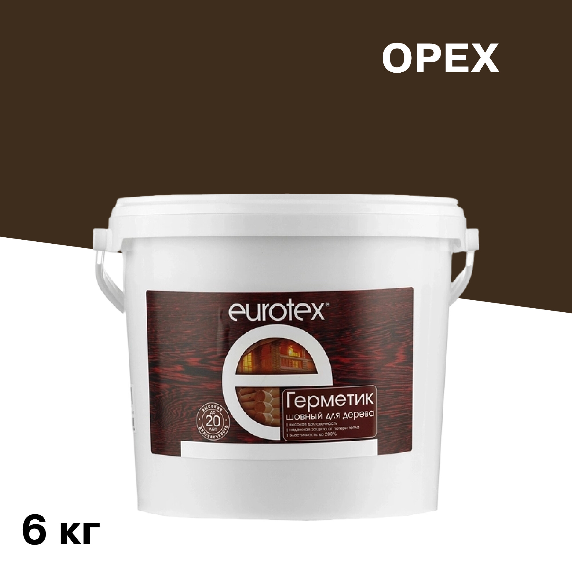 Изображение товара Герметик Eurotex орех 6 кг — акриловый эластичный шовный для дерева