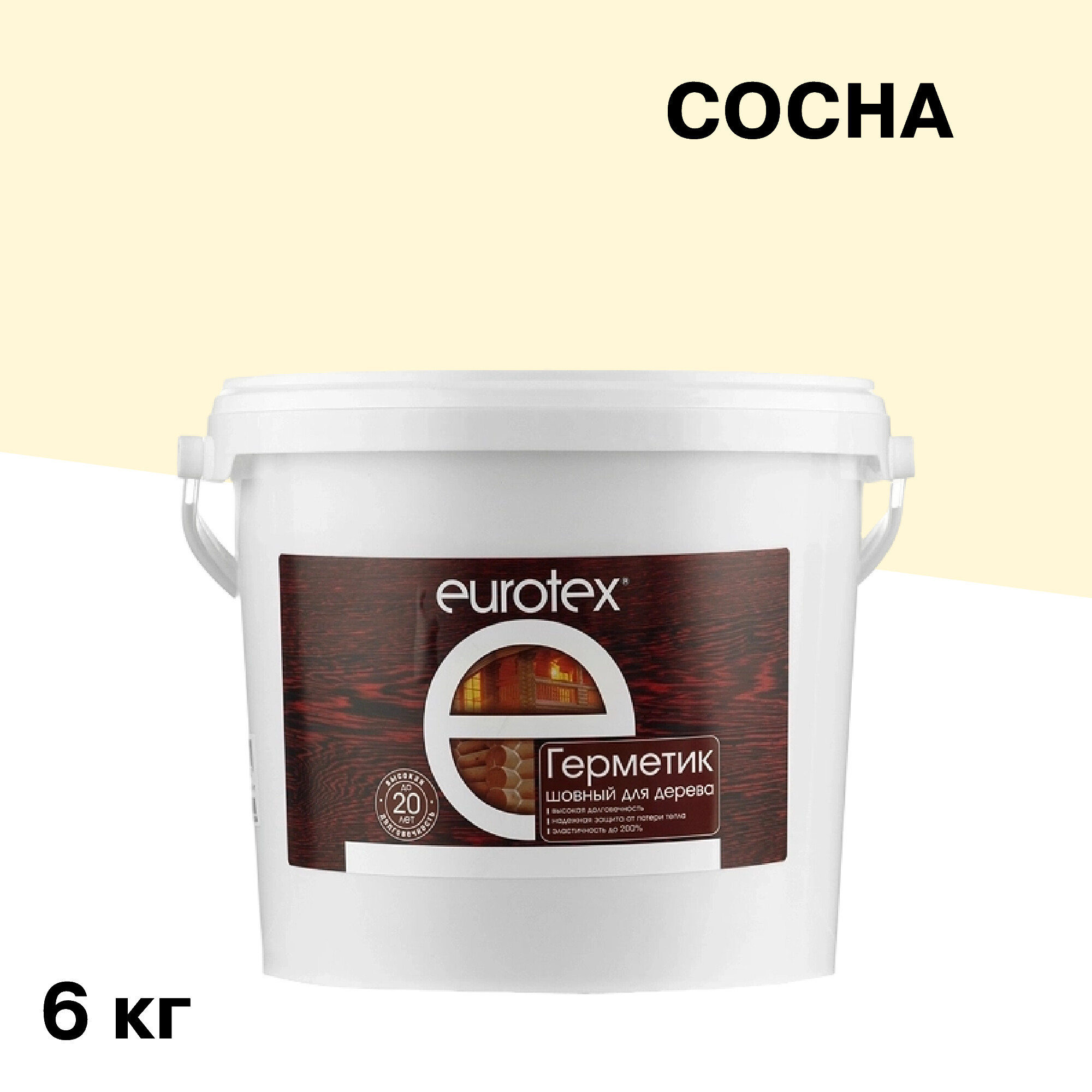 

Герметик шовный для дерева Eurotex сосна 6 кг, Коричневый