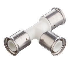 Изображение товара Тройник Henco (9PKW-262626) 26(пресс) х 26(пресс) х 26(пресс) PVDF белый