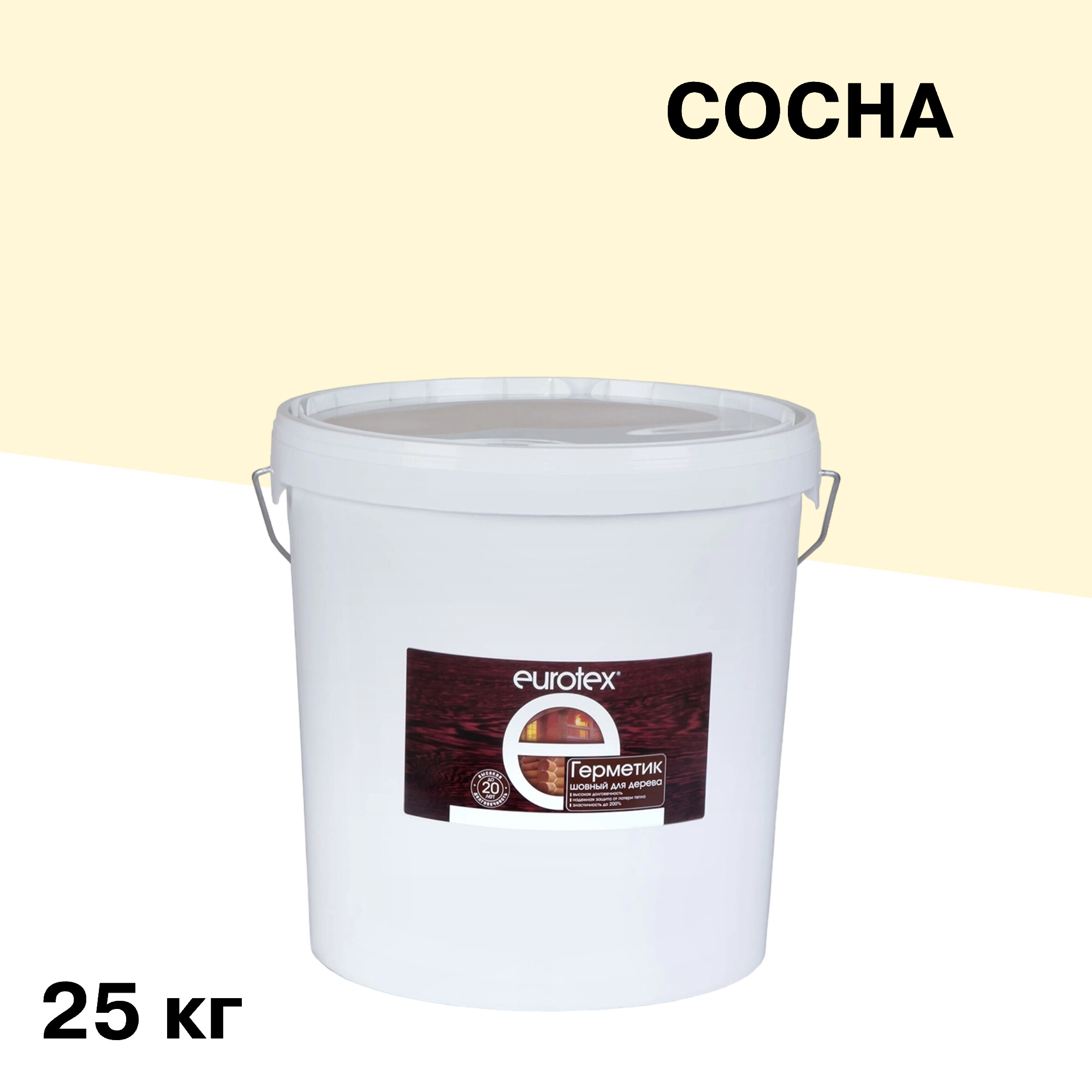 

Герметик шовный для дерева Eurotex сосна 25 кг, Коричневый