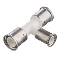 Тройник Henco (10PKW-262026) 26(пресс) х 20(пресс) х 26(пресс) PVDF белый - фото 1