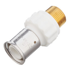 Муфта Henco (17PKW-2605) 26(пресс) х 3/4 НР(ш) PVDF белая - фото 4