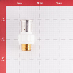 Муфта Henco (17PKW-2605) 26(пресс) х 3/4 НР(ш) PVDF белая - фото 2