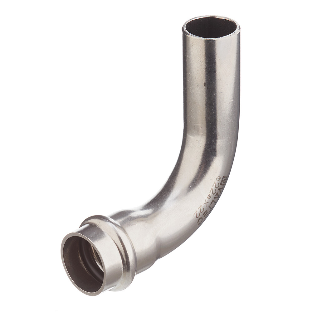 Изображение товара Угол VALTEC 90° 22 мм из нержавеющей стали для систем водоснабжения и отопления