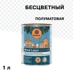 Изображение товара Лак акрилатный для деревянных фасадов Eskaro Wood Lasur Aqua бесцветный 1 л полуматовый