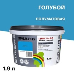 Эмаль универсальная акриловая Радуга Colors голубая полуматовая 1,9 л - фото 1