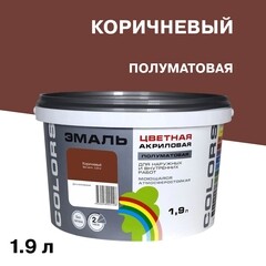 Изображение товара Эмаль универсальная акриловая Радуга Colors коричневая полуматовая 1,9 л