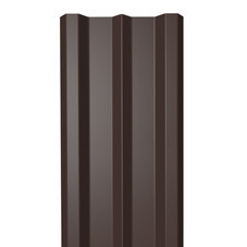 Евроштакетник двухсторонний М-образный 0,45 мм 100х1800 мм коричневый RAL 8017 прямой срез