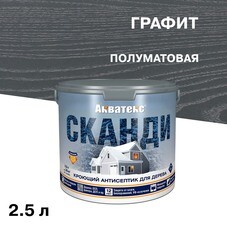Антисептик Акватекс Сканди кроющий декоративный для дерева графит 2,5 л