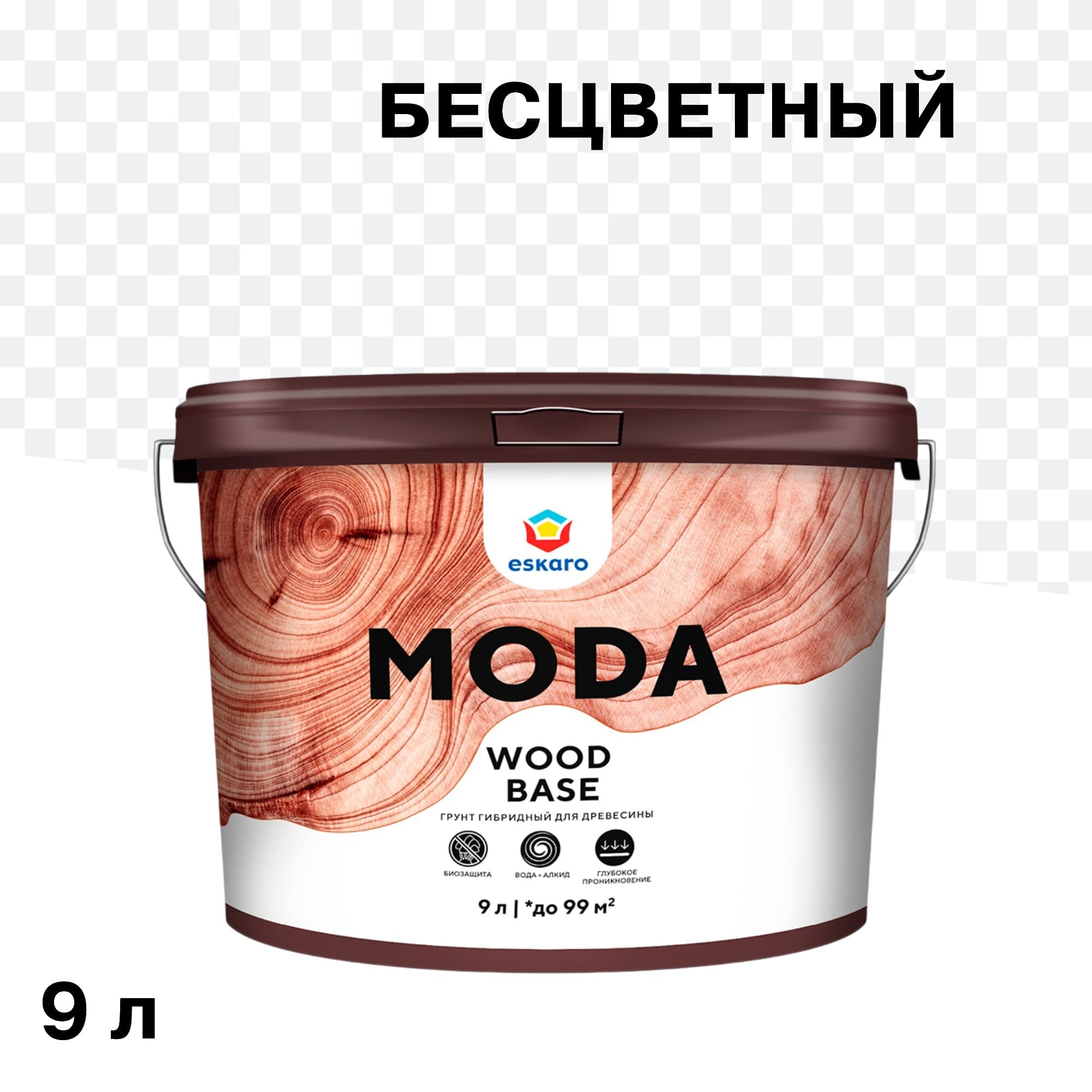 Изображение товара Антисептик Eskaro Moda Wood Base грунтовочный бесцветный 9 л для дерева