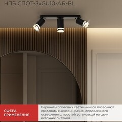 Спот IN HOME НПБ GU10 24 Вт черный IP20 (4690612045856) - фото 3