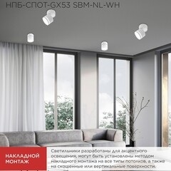 Спот IN HOME НПБ GX53 24 Вт белый IP20 (4690612052243) - фото 2