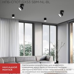 Спот IN HOME НПБ GX53 24 Вт черный IP20 (4690612052250) - фото 3