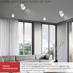 Спот IN HOME НПБ GX53 24 Вт белый IP20 (4690612046303) - фото 3