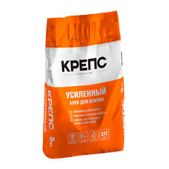 Клей для плитки/ керамогранита/ камня Крепс Усиленный серый класс C1 T 5 кг