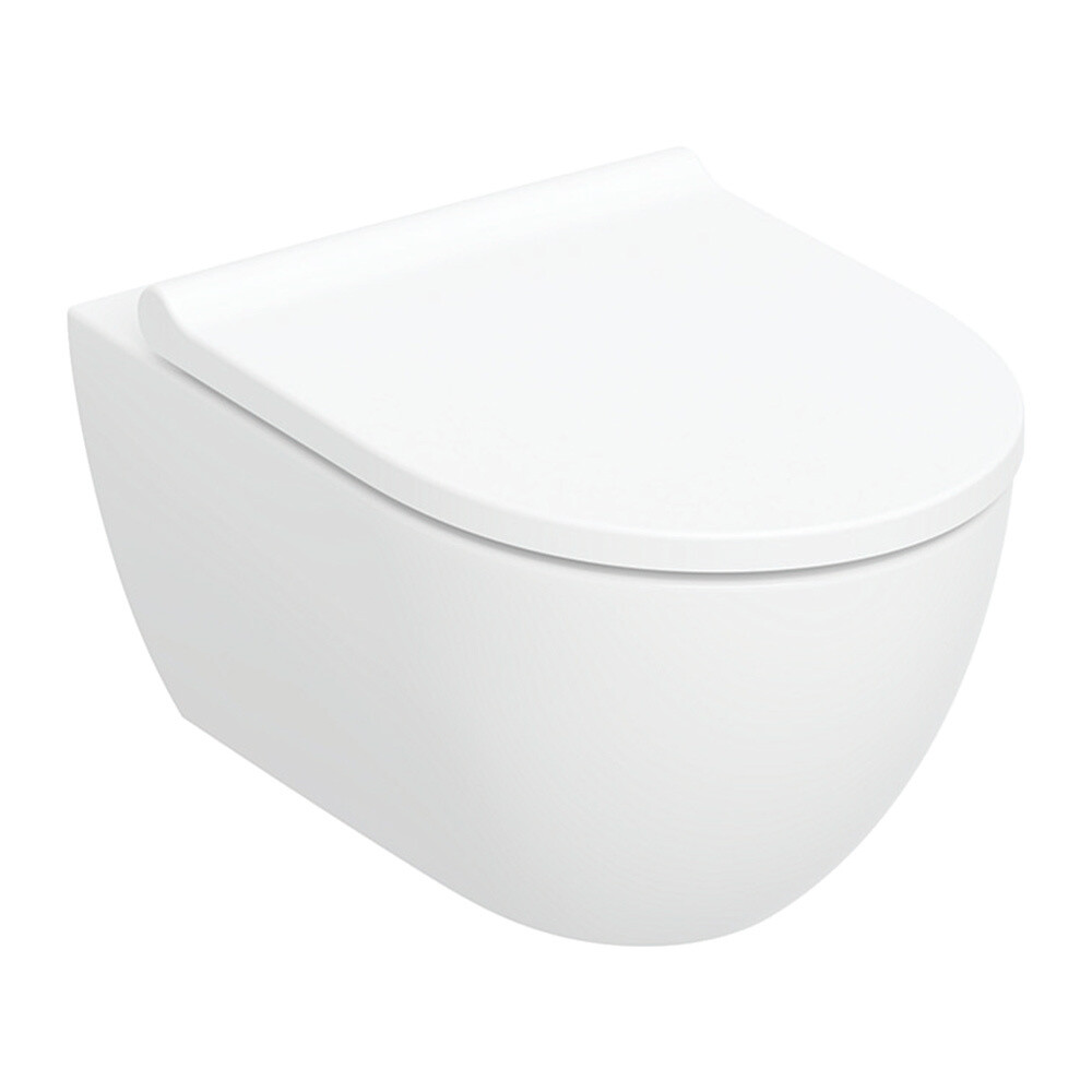 Изображение товара Подвесной безободковый унитаз Geberit Pravelo Acanto Rimfree с сиденьем