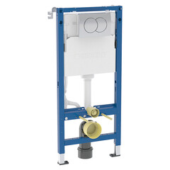 Инсталляция Geberit Delta Duofix для подвесного унитаза с кнопкой хром глянцевой (458.149.21.2) - фото 1