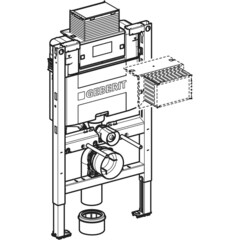 Инсталляция Geberit Omega Duofix для подвесного унитаза низкая без кнопки - фото 2