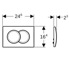 Клавиша смыва для инсталляций Geberit Delta 01 хром глянцевый (115.107.21.1) - фото 2