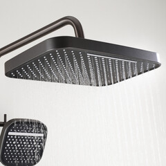 Душевая система Tokito Rain с верхним душем с лейкой с изливом графит (TOK-RAI-1027GM) - фото 5