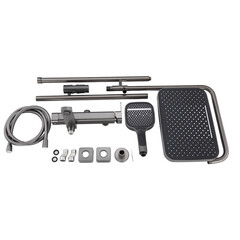 Душевая система Tokito Rain с верхним душем с лейкой с изливом графит (TOK-RAI-1027GM) - фото 6