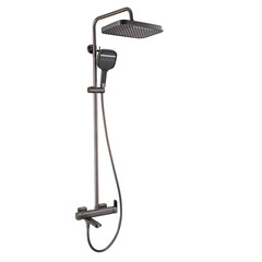 Душевая система Tokito Rain с верхним душем с лейкой с изливом графит (TOK-RAI-1027GM)