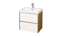 Комплект тумба с раковиной Aquaton Сканди 70 см подвесная белая/дуб рустикальный (1A251801SDZ90/1WH501628) - фото 1