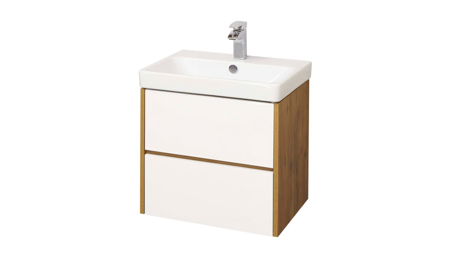 Комплект тумба с раковиной Aquaton Сканди 70 см подвесная белая/дуб рустикальный (1A251801SDZ90/1WH501628)