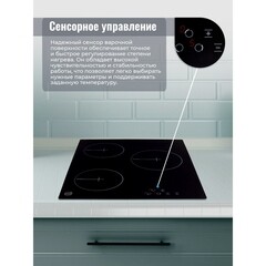 Варочная панель электрическая MBS PE-453BL 3 конфорки черная - фото 3