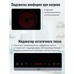 Варочная панель электрическая MBS PE-301 2 конфорки черная - фото 5