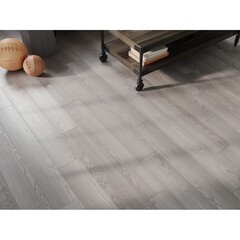 Ламинат 33 класс Эггер Хоум дуб барония серый 1,994 кв.м 8 мм с фаской влагостойкий - фото 3