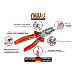 Плоскогубцы диэлектрические NWS 180 мм (109-49-VDE-180) - фото 2