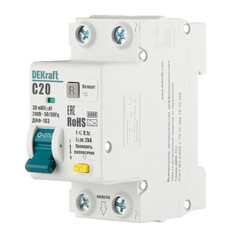 Автомат дифференциальный Dekraft ДИФ-103 20А 1P+N тип A 30 мА 6 кА (16348DEK) - фото 3