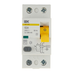 УЗО IEK ВД1-63S 63А 1P+N тип AC 300 мА 6 кА селективное (MDV12-2-063-300) - фото 1