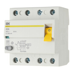 УЗО IEK ВД1-63 63А 3P+N тип AC 300 мА 4,5 кА (MDV10-4-063-300) - фото 3