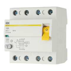 УЗО IEK ВД1-63 16А 3P+N тип AC 30 мА 4,5 кА (MDV10-4-016-030) - фото 3