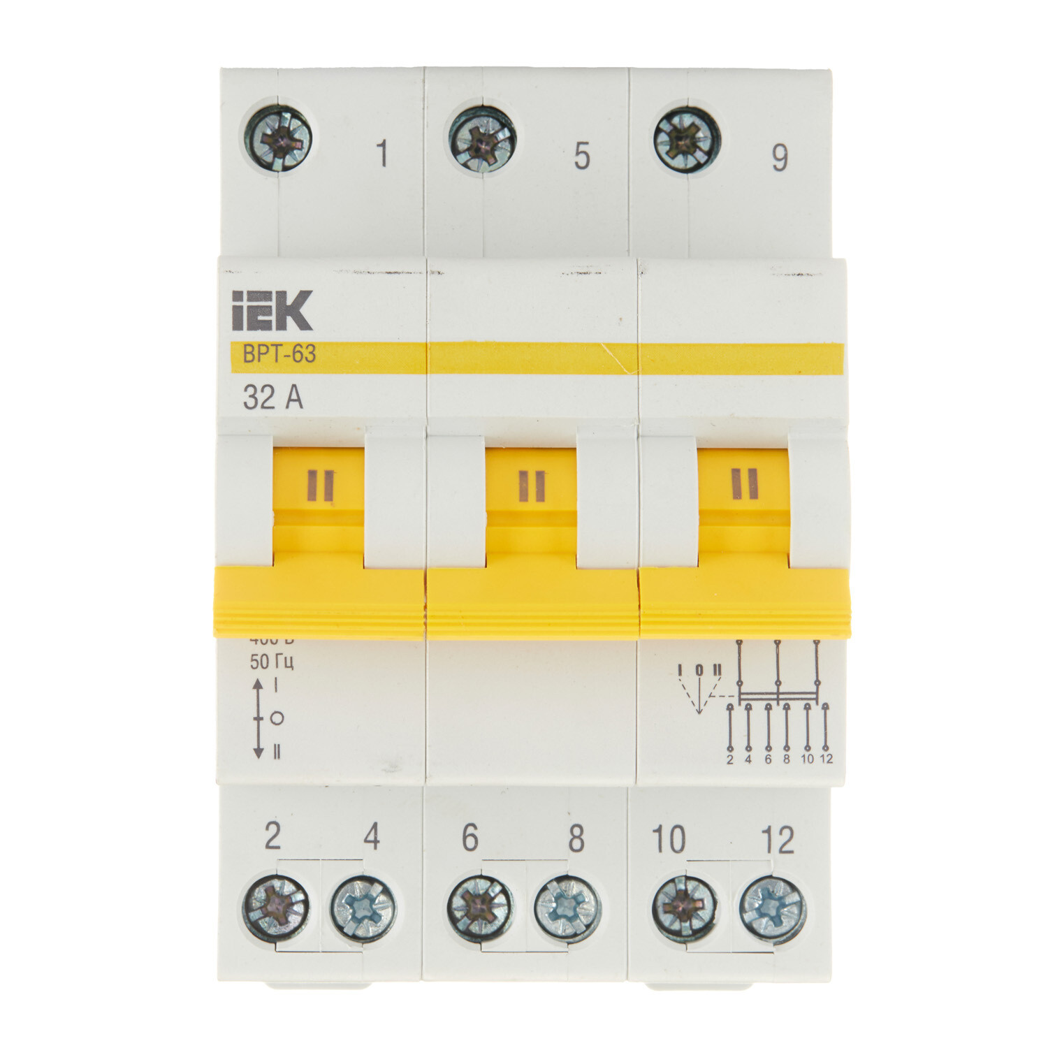Изображение товара Выключатель-разъединитель IEK Karat ВРТ-63 3P 32А 400 В на DIN-рейку