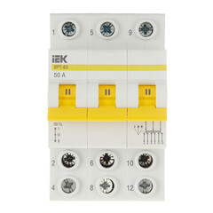 Выключатель-разъединитель IEK Karat ВРТ-63 3P 50А 400 В на DIN-рейку (MPR10-3-050) - фото 1