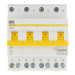 Выключатель-разъединитель IEK Karat ВРТ-63 4P 40А 400 В на DIN-рейку (MPR10-4-040) - фото 1