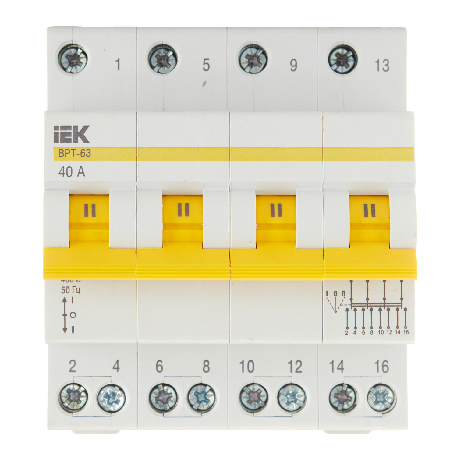 Выключатель-разъединитель IEK Karat ВРТ-63 4P 40А 400 В на DIN-рейку (MPR10-4-040)