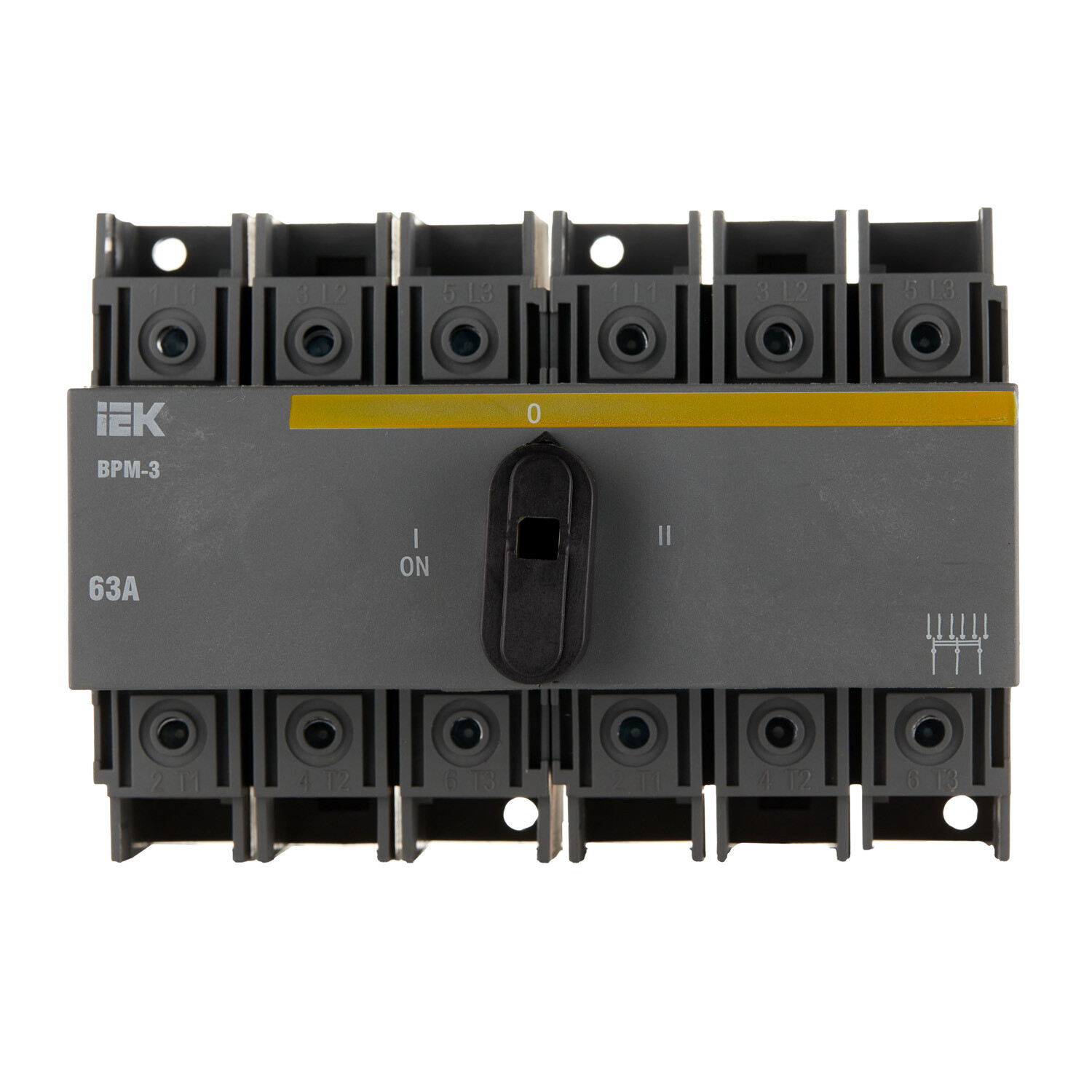 Изображение товара Выключатель-разъединитель IEK Karat ВРМ-3 63А на DIN-рейку