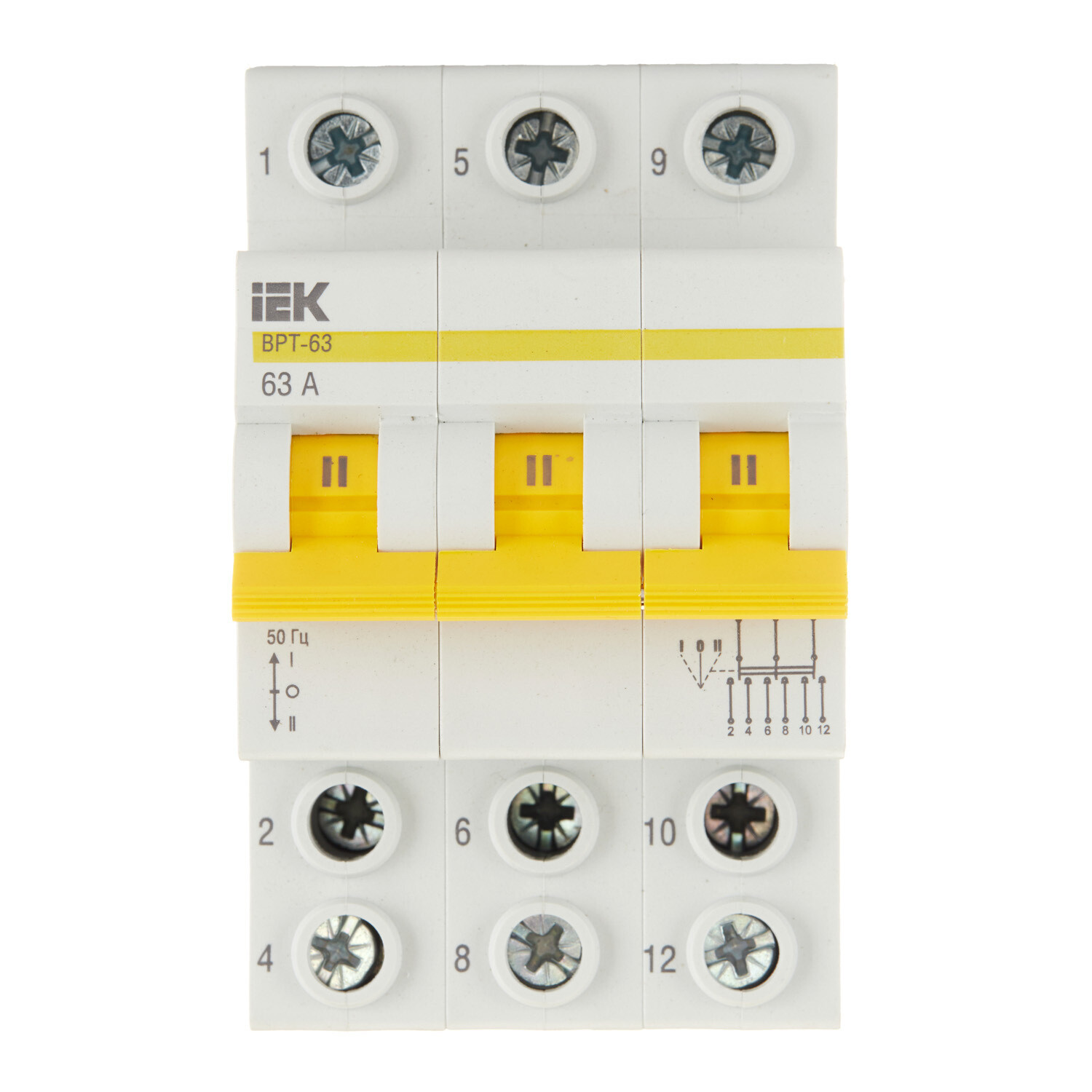 Выключатель-разъединитель IEK Karat ВРТ-63 3P 63А 400 В на DIN-рейку (MPR10-3-063)