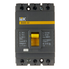 Автоматический выключатель в литом корпусе IEK Karat ВА88-32 3P 80А 25 кА 400 В (SVA10-3-0080) - фото 1