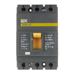 Автоматический выключатель в литом корпусе IEK Karat ВА88-32 3P 100А 25 кА 400 В (SVA10-3-0100) - фото 1