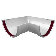 Угол желоба пластиковый d120 мм 90° Grand Line белый RAL 9003 - фото 1