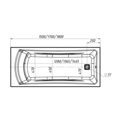 Ванна акриловая Axis 180х75 см без ножек (01акс1875) - фото 2