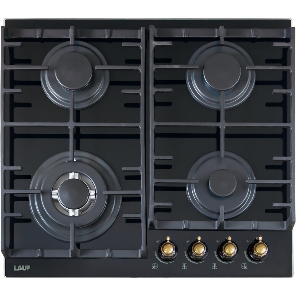 

Варочная панель газовая Lauf PG-616BL classic 4 конфорки черная, Черный