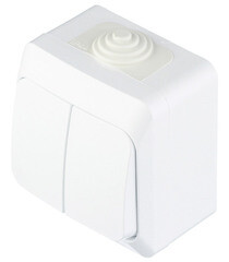 Выключатель Systeme Electric Этюд двухклавишный накладной белый (BA10-042B) - фото 5