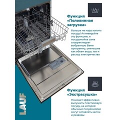 Посудомоечная машина встраиваемая Lauf DW-609 60 см черная - фото 2