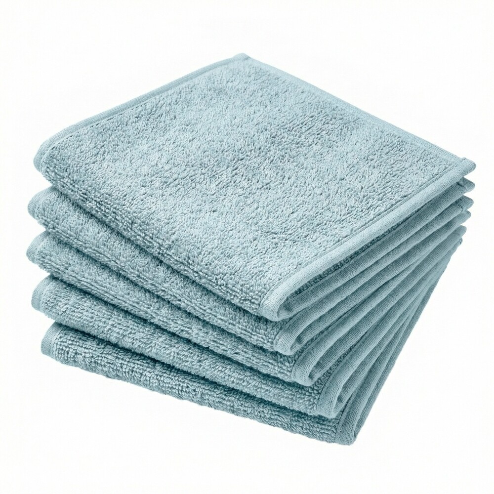 Набор салфеток махровых 30х30 см серо-зеленый (5 шт.)